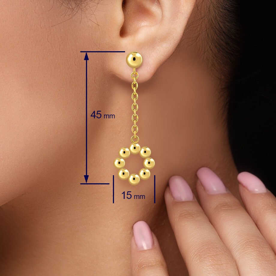 Coral Gold Chain Earrings