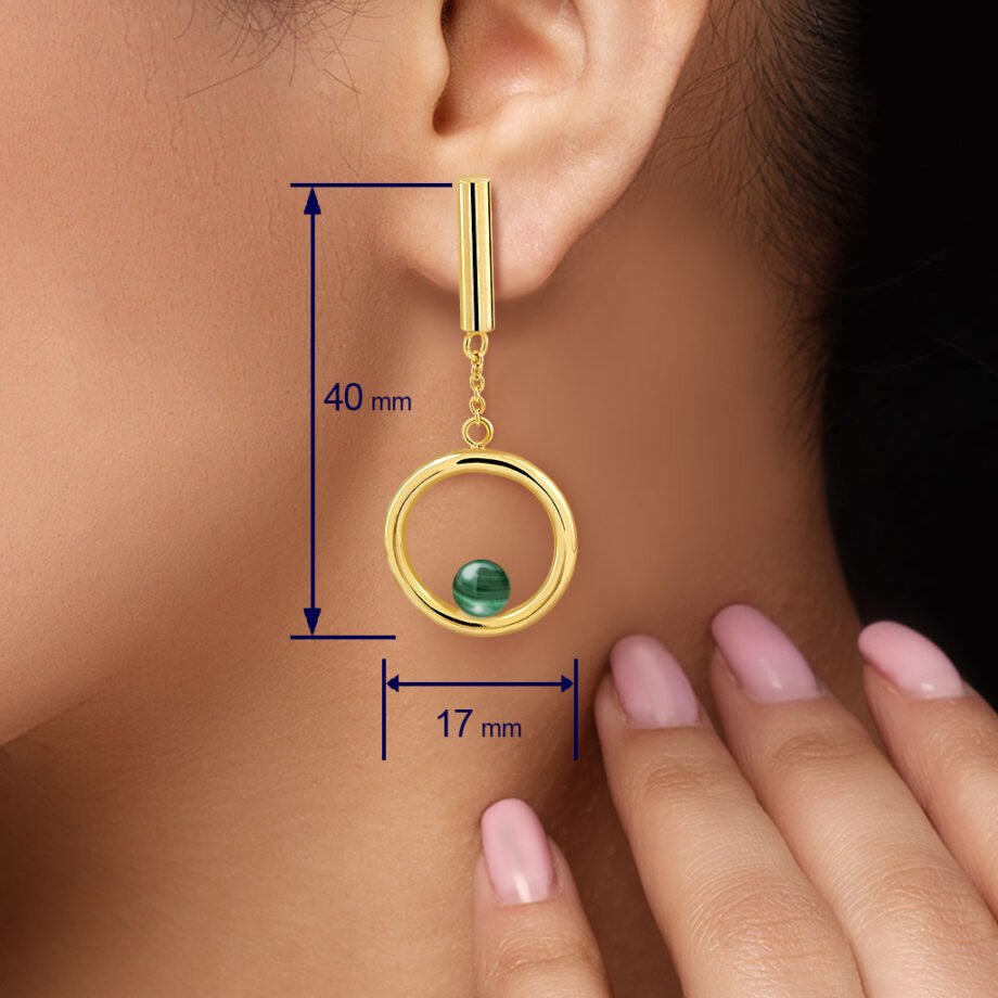 Emilia Gold Malachite Earrings