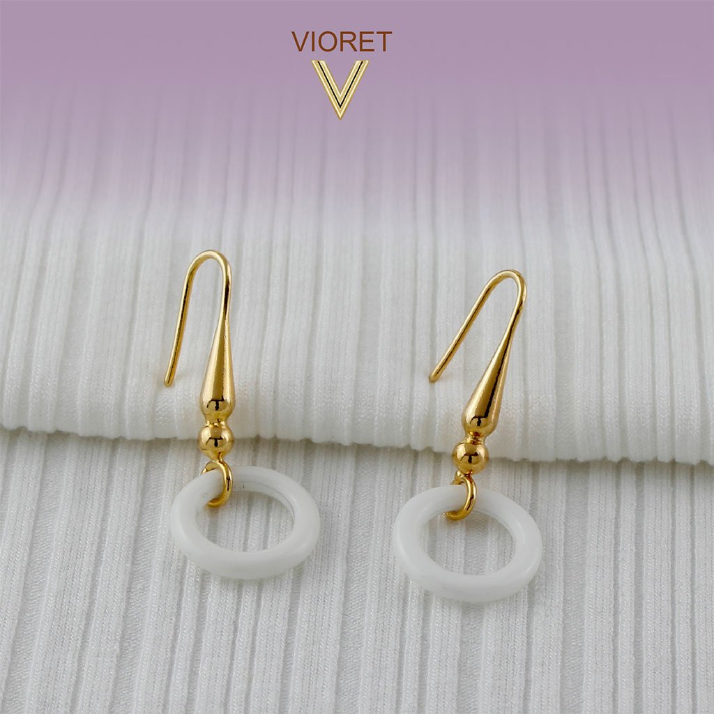 Nina Gold Agate Earrings