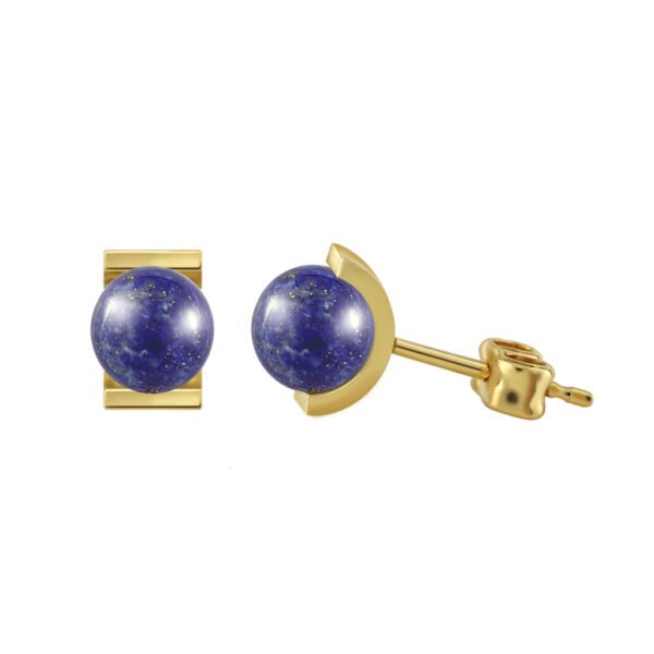 Lía Gold Lapis Lazuli Earrings