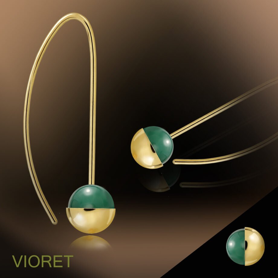Moon Gold Thread Earrings