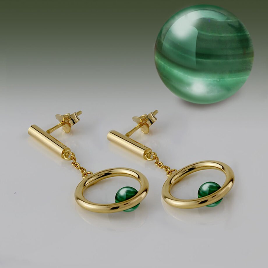 Emilia Gold Malachite Earrings