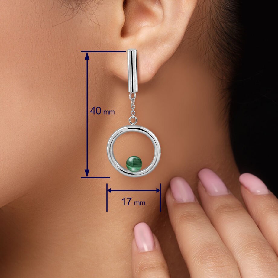 Emilia Silver Malachite Earrings