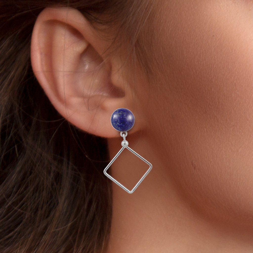 Lorena Silver Lapis Lazuli Earrings