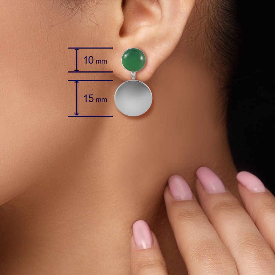 Shaila Silver Green Jade Earrings