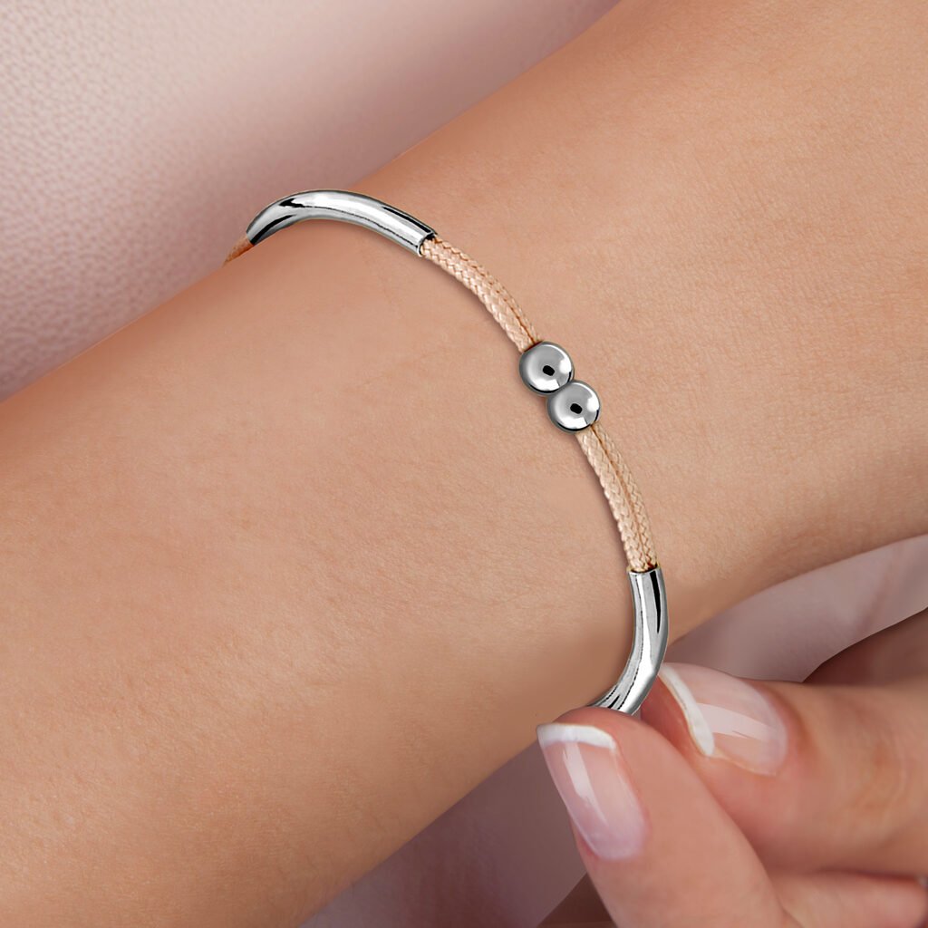 Beige Alma Silver Bracelet