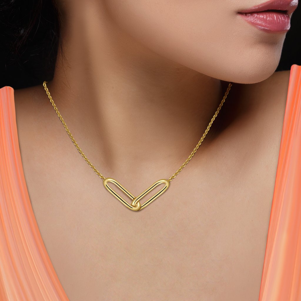 Pair Gold Necklace For Her