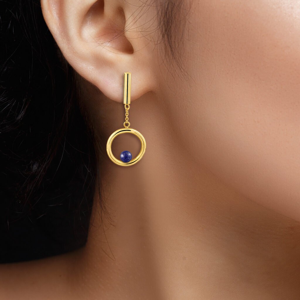 Emilia Gold Lapis Lazuli Earrings