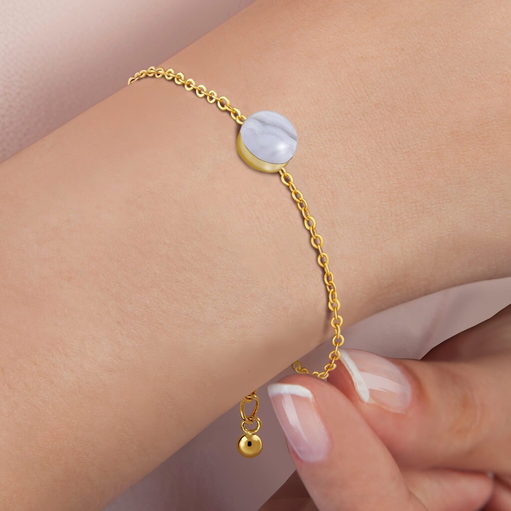Valeria Chalcedony Gold Bracelet