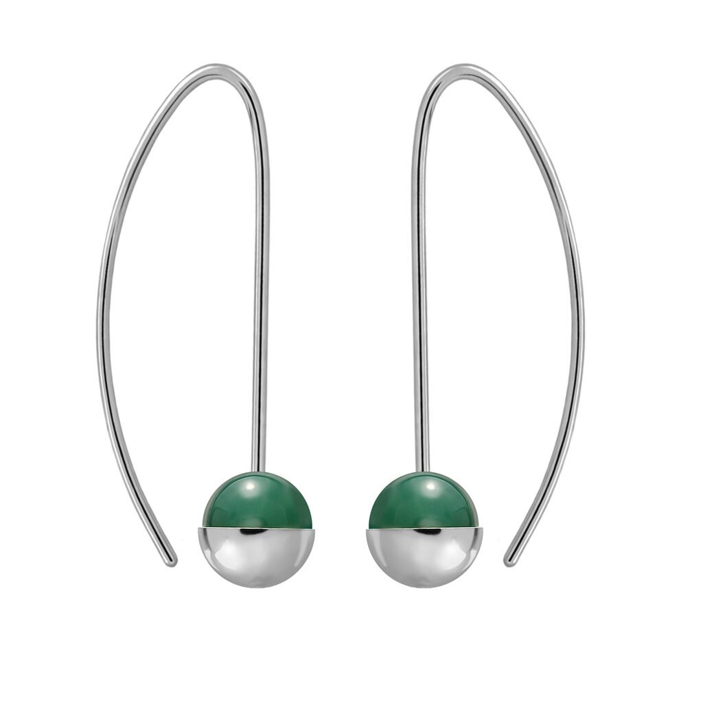 Moon Silver Thread Earrings