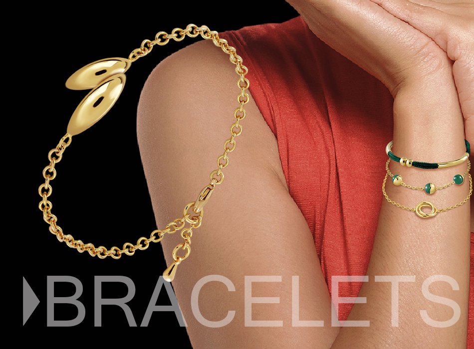 Woman wearing exclusive bracelets from the online shop Vioret Jewels®