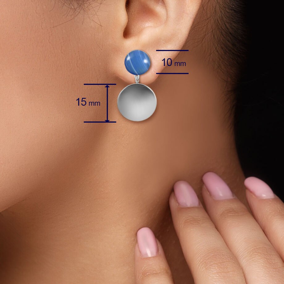Shaila Silver Blue Agate Earrings