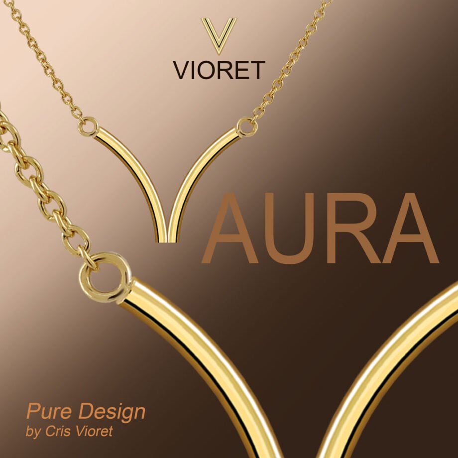Colgante Oro Aura acabado en oro de 18 quilates y diseñado por Vioret Joyas ®