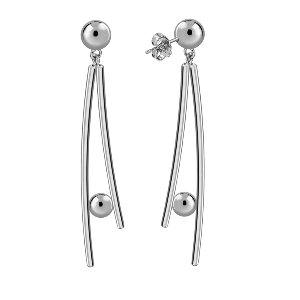 Pendientes Plata Aria acabados de rodio en plata diseñados por Vioret Joyas ®