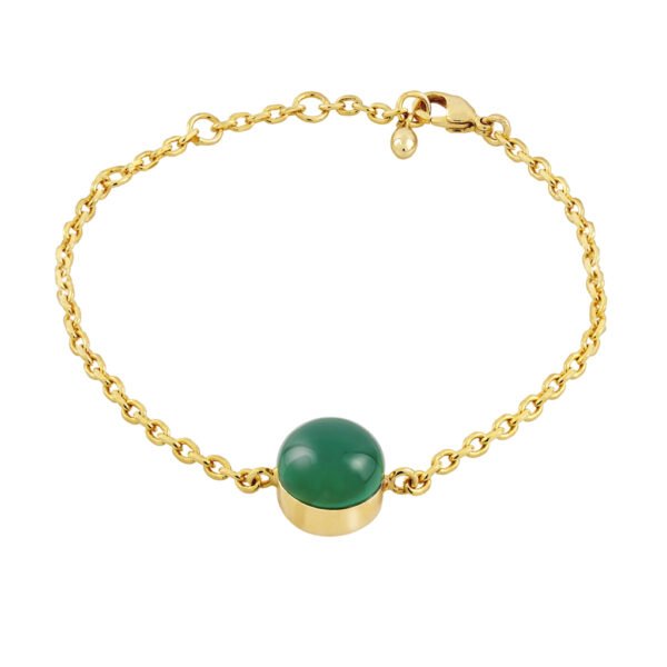 Pulsera Oro Valeria Ágata Verde diseñadas por piedras semipreciosas acabada en oro