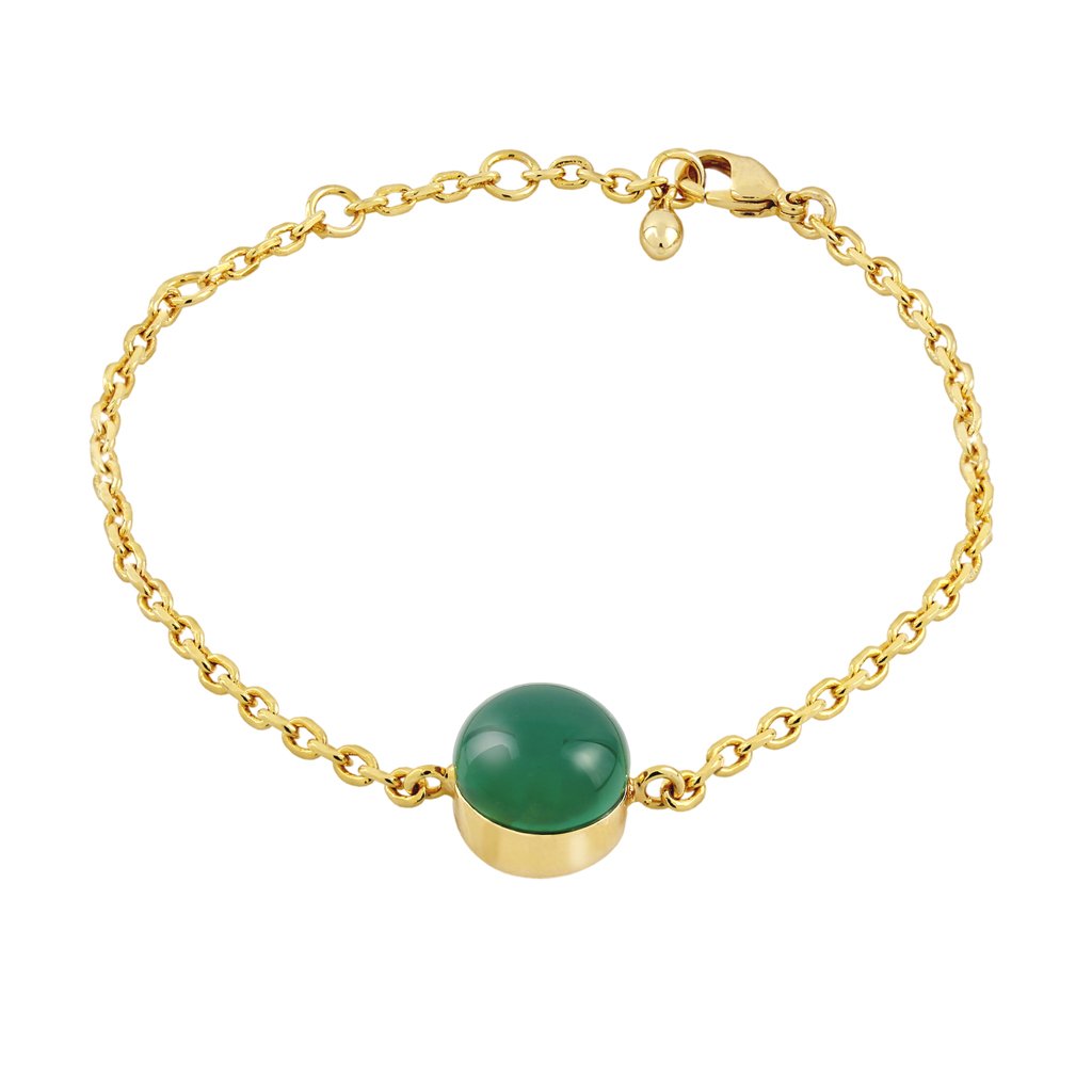 Pulsera Oro Valeria Ágata Verde diseñadas por piedras semipreciosas acabada en oro