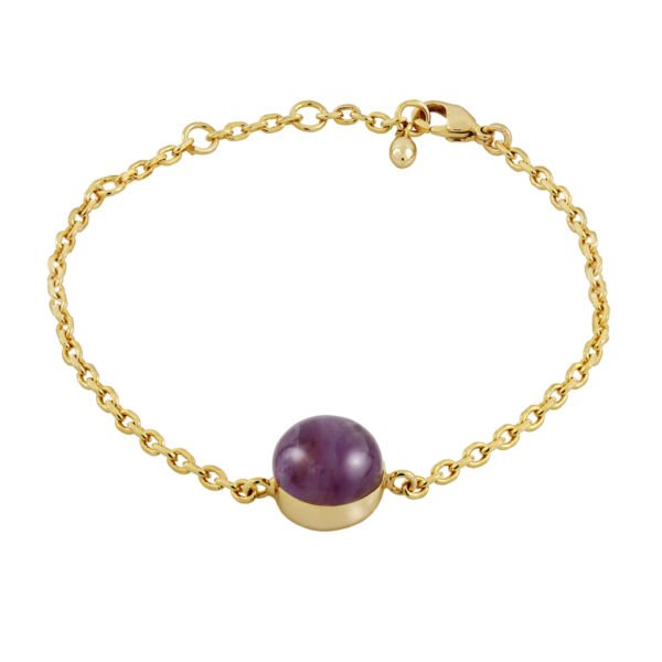 Pulsera Oro Valeria Amatista acabada en oro de 18 quilates y diseñada por Vioret Joyas ®