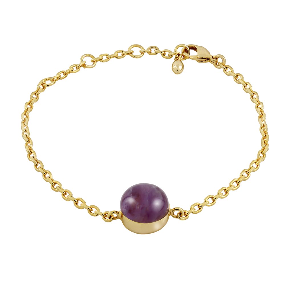 Pulsera Oro Valeria Amatista acabada en oro de 18 quilates y diseñada por Vioret Joyas ®