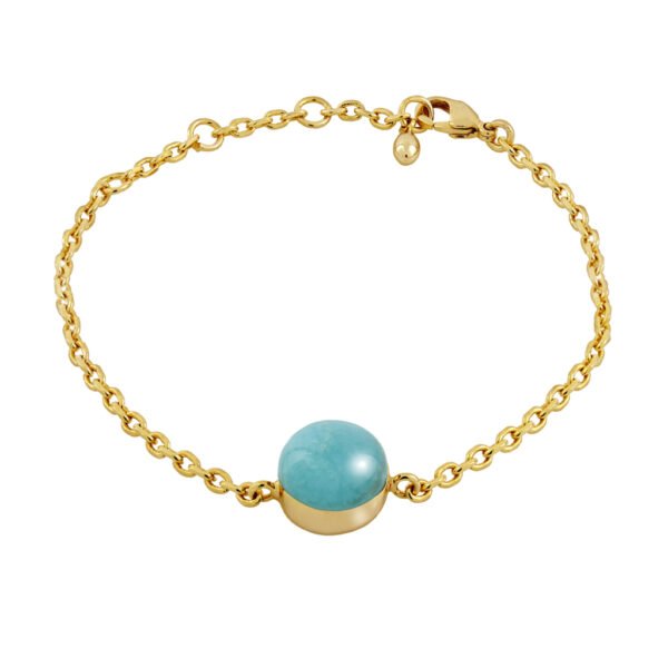 Pulsera Oro Valeria Amazonita diseñada por Vioret Joyas ® y acabada en oro