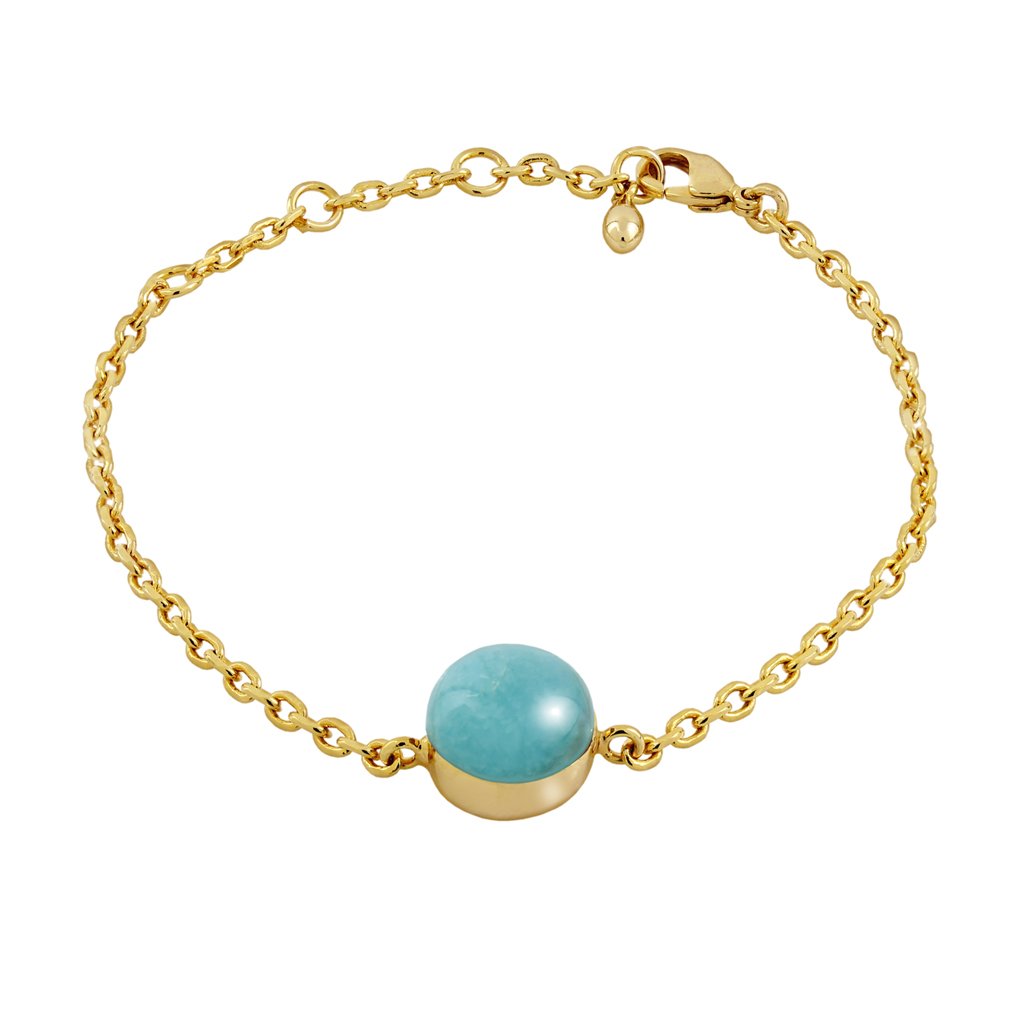 Pulsera Oro Valeria Amazonita diseñada por Vioret Joyas ® y acabada en oro