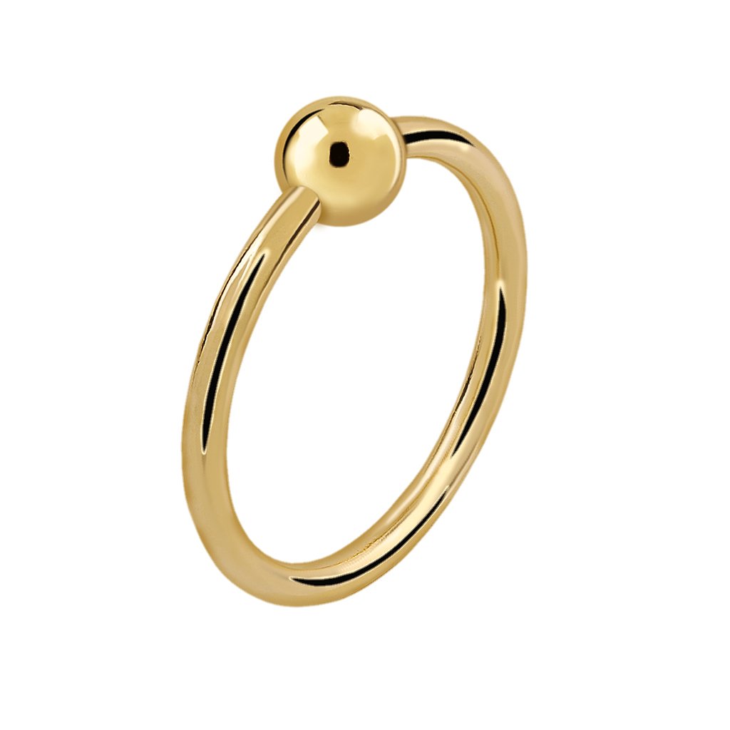 Anillo Oro Adriana acabado en oro de 18 quilates y diseñado con una esfera