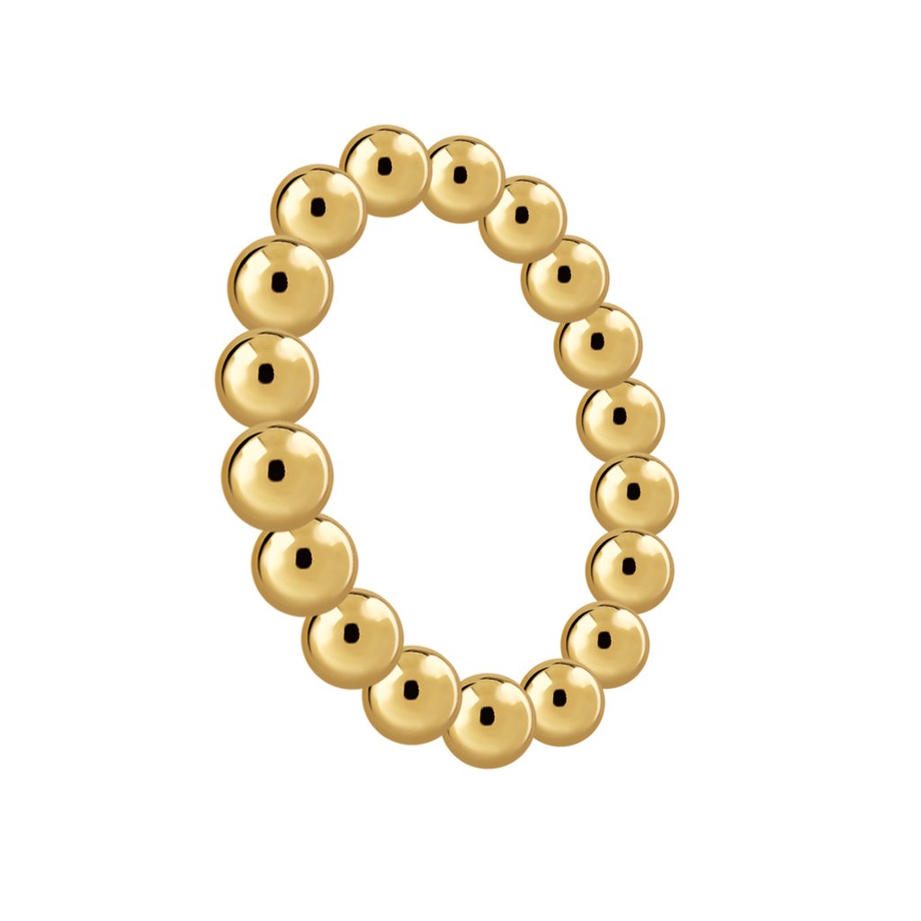Anillo Oro Coral acabado en oro de 18 quilates y diseñado con pequeñas esferas