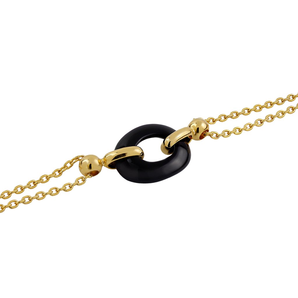 Pulsera Oro Nina Ónix acabada en oro de 18 quilates