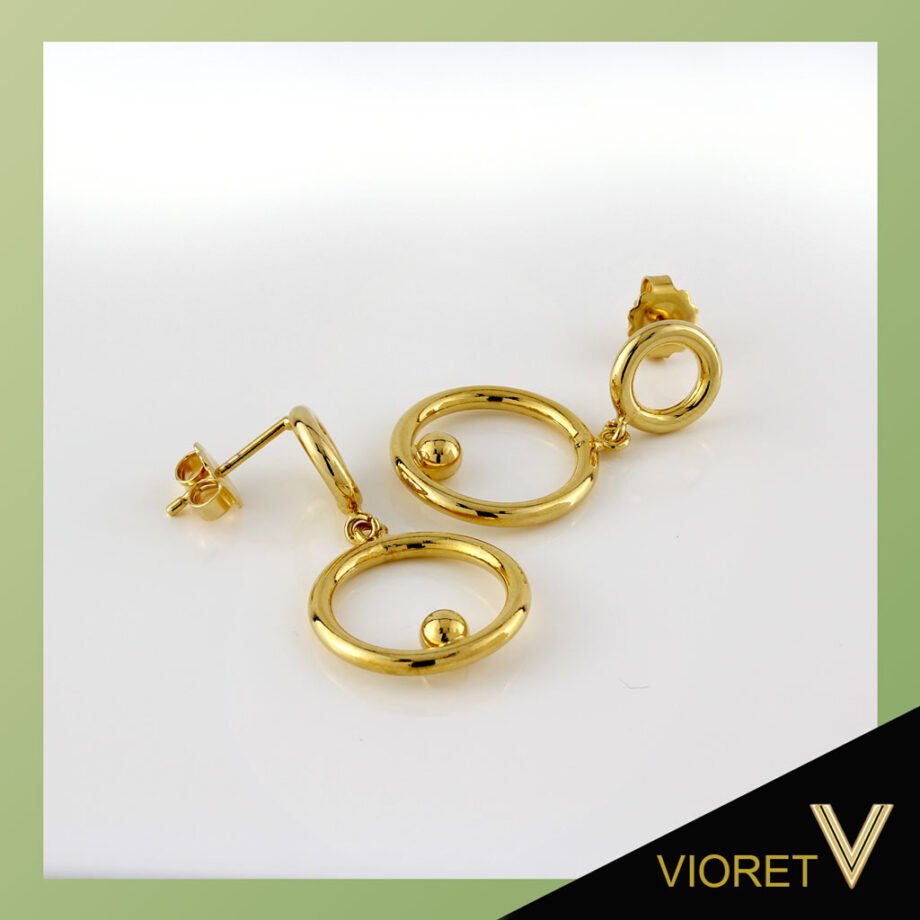 Pendientes Oro Nora acabados en oro de 18 quilates diseñados con aros