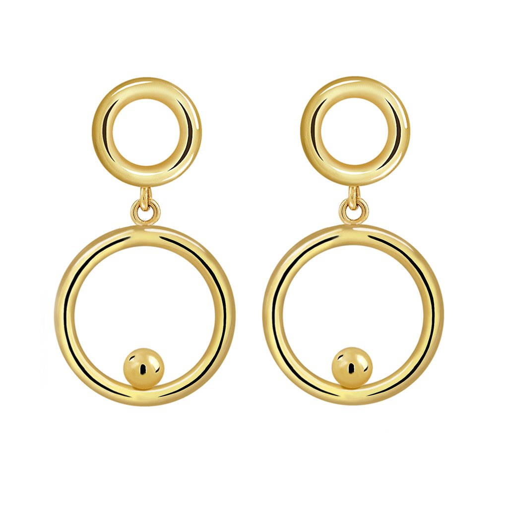 Pendientes Oro Nora acabados en oro de 18 quilates y diseñados por Vioret Joyas ®
