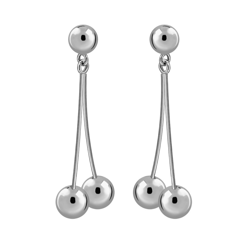 Pendientes Plata Amapola acabados de rodio en plata y diseñados por Vioret Joyas Ⓡ