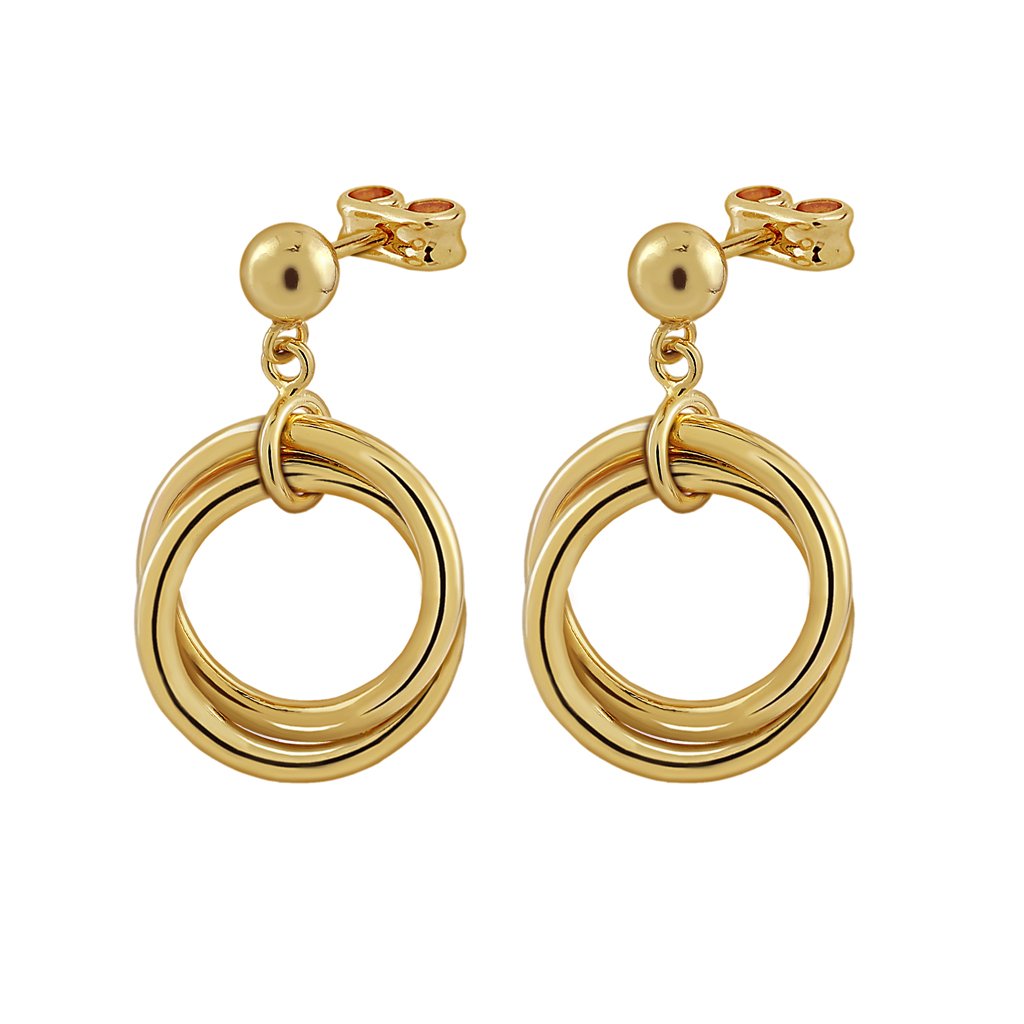 Pendientes Oro Isabel acabados en oro de 18 quilates diseñados por Vioret Joyas ®