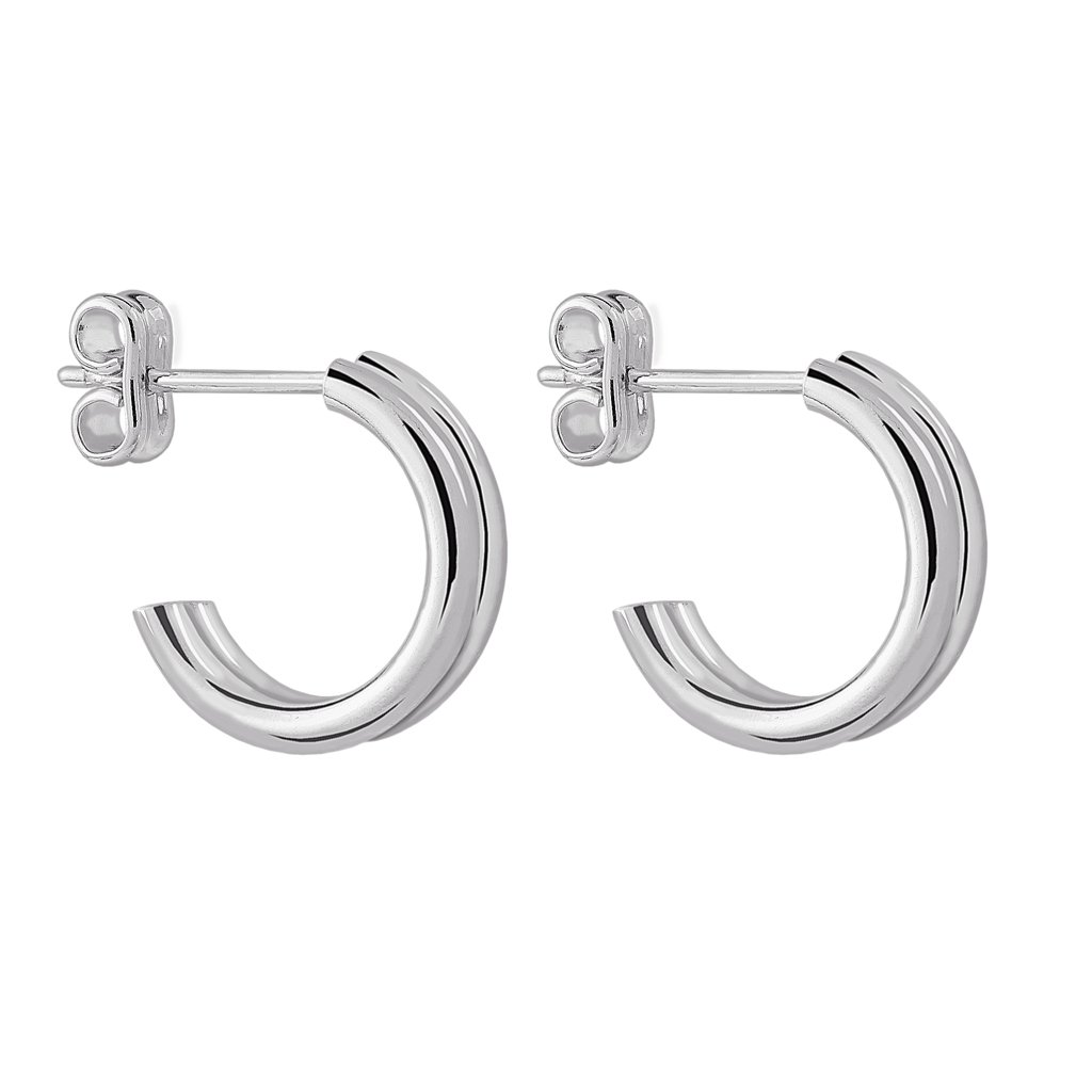 Pendientes Plata Ava acabados de rodio en plata y diseñados por Vioret Joyas ®