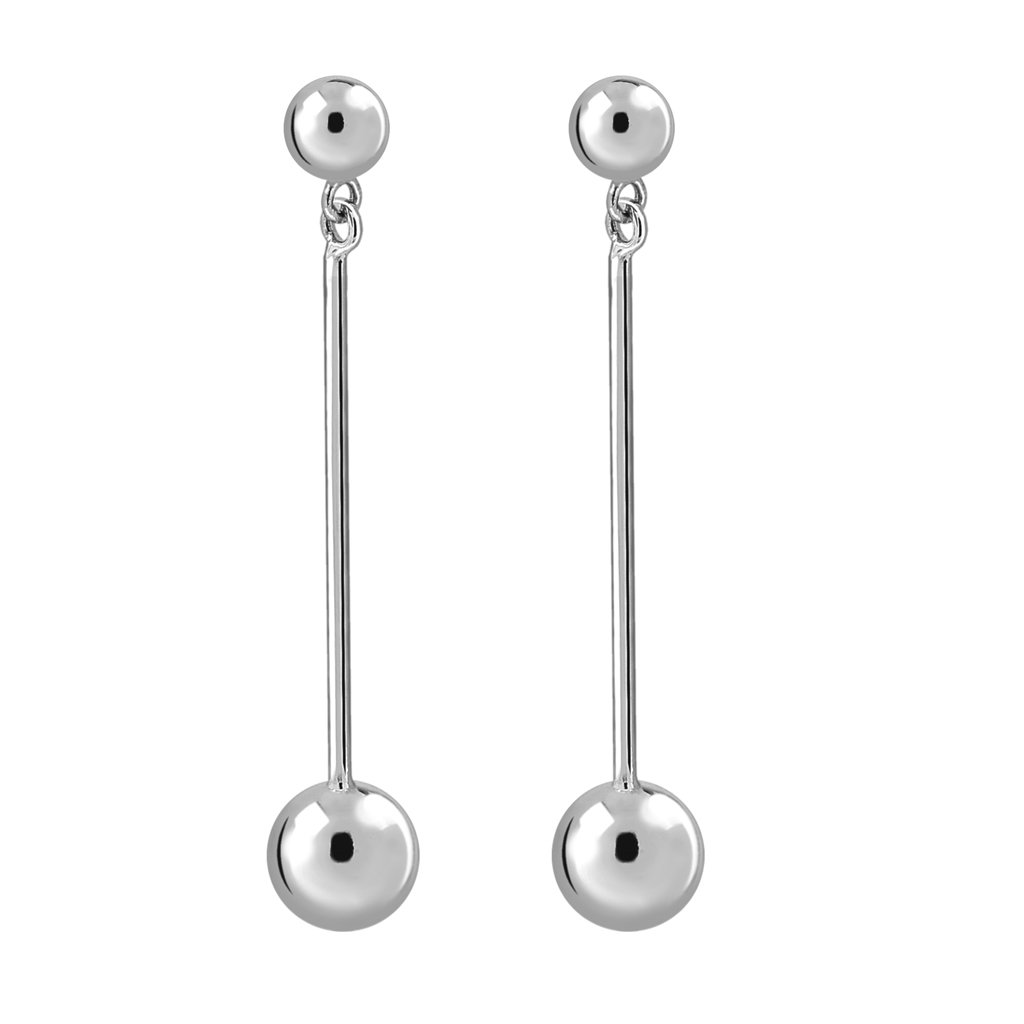 Pendientes Plata Leonor acabados de rodio en plata diseñados por Vioret Joyas ®