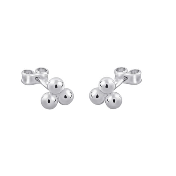 Pendientes Plata Mía acabados de rodio en plata y formados por pequeñas esferas