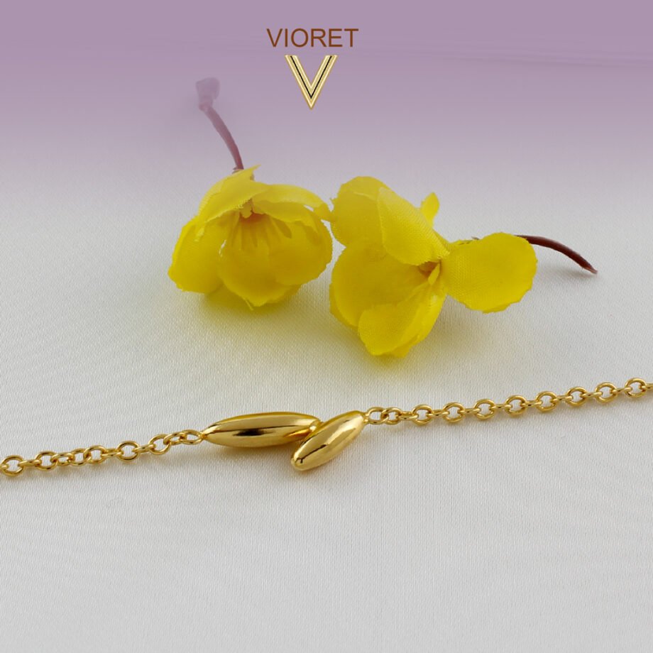 Pulsera Oro Cloe diseñada por Vioret Joyas ® y acabada en oro de 18 quilates