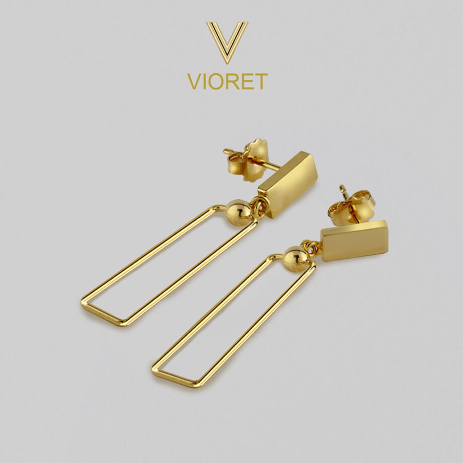 Pendientes Oro Alina con diseñados por Vioret Joyas ® y acabados en oro