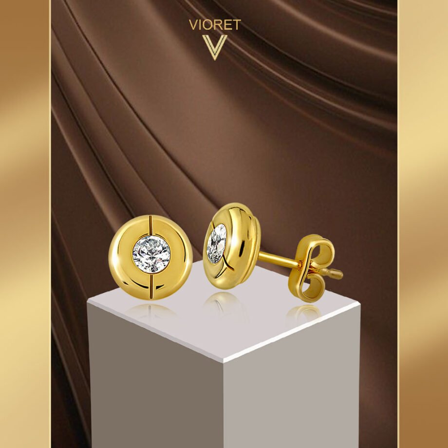 Pendientes Oro Diana acabados en oro de 18 quilates