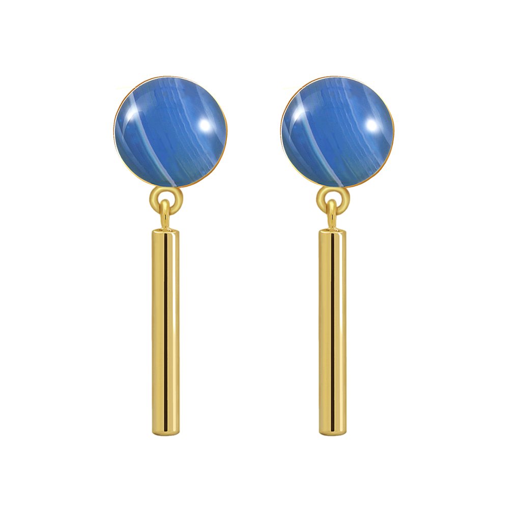 Pendientes Oro Bella Ágata diseñados por Vioret Joyas® acabados en oro de 18 quilates