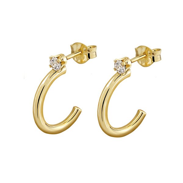 Pendientes Oro Bianca con circonitas blancas y diseñados por Vioret Joyas ®