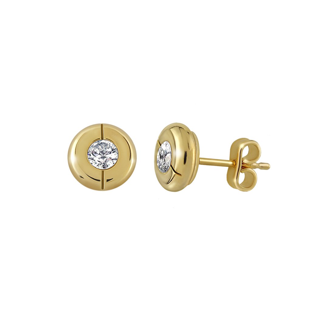 Pendientes Oro Diana acabados en oro de 18 quilates y diseñados por Vioret Joyas Ⓡ