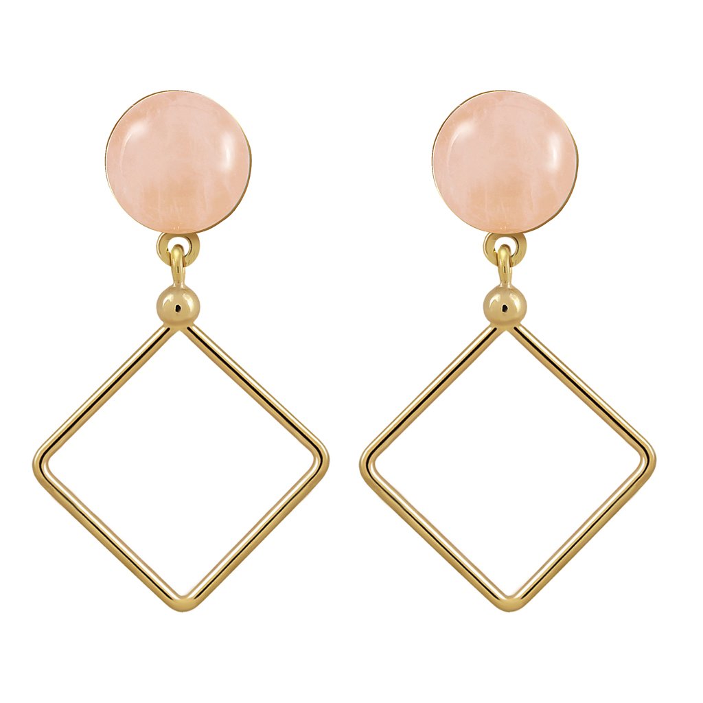 Pendientes Oro Lorena Cuarzo con un diseño moderno de forma triangular