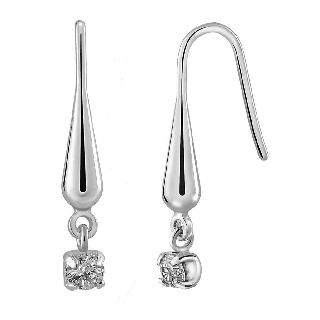Pendientes Plata Karina acabados de rodio en plata diseñados por Vioret Joyas Ⓡ