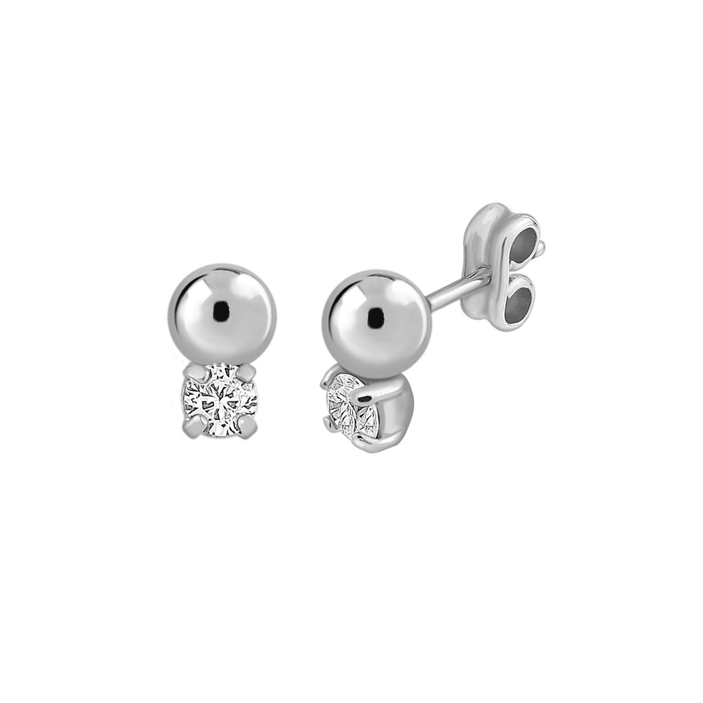 Pendientes Plata Lena diseñados por Vioret Joyas Ⓡ y acabados de rodio en plata