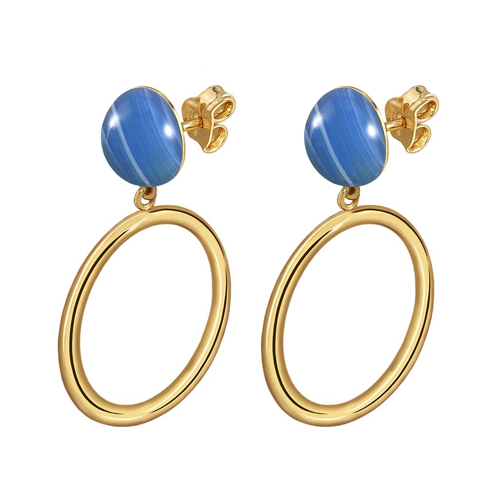 Pendientes Oro Emma Ágata acabados en oro de 18 quilates y diseñados por Vioret Joyas ®