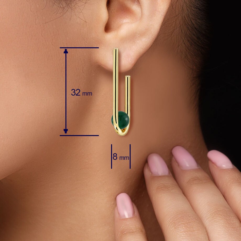 Tamaño de los Pendientes Oro Marie acabados en oro de 18 quilates