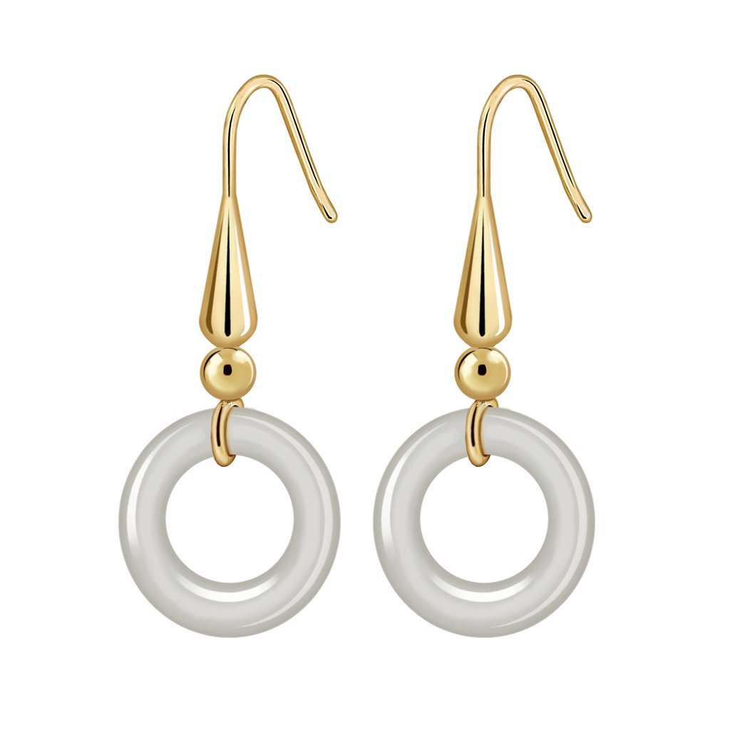 Pendientes Oro Nina Ágata acabados en oro de 18 quilates y diseñados por Vioret Joyas Ⓡ