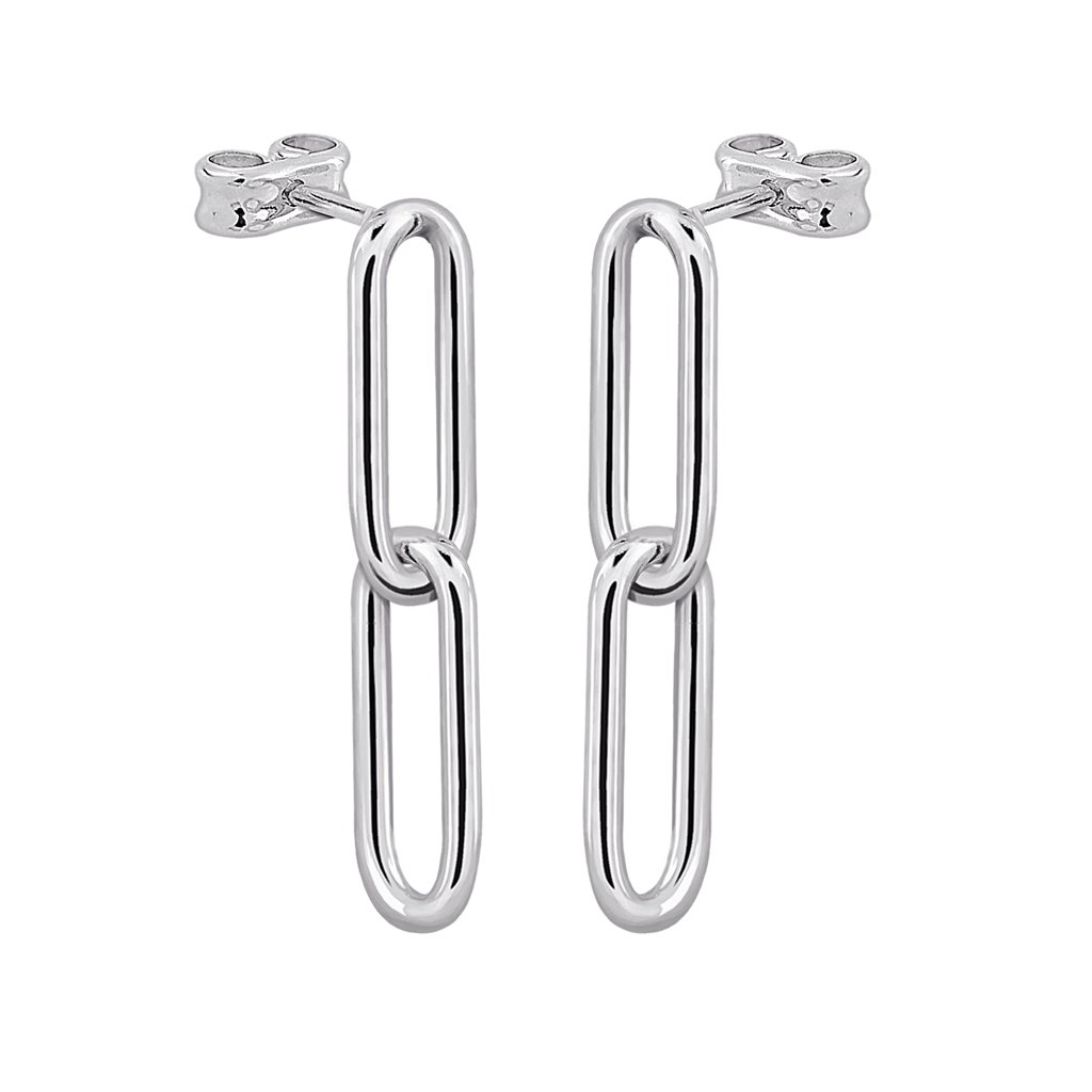 Pendientes Plata Dúo fabricados de plata de 1ª Ley y diseñados por Vioret Joyas Ⓡ