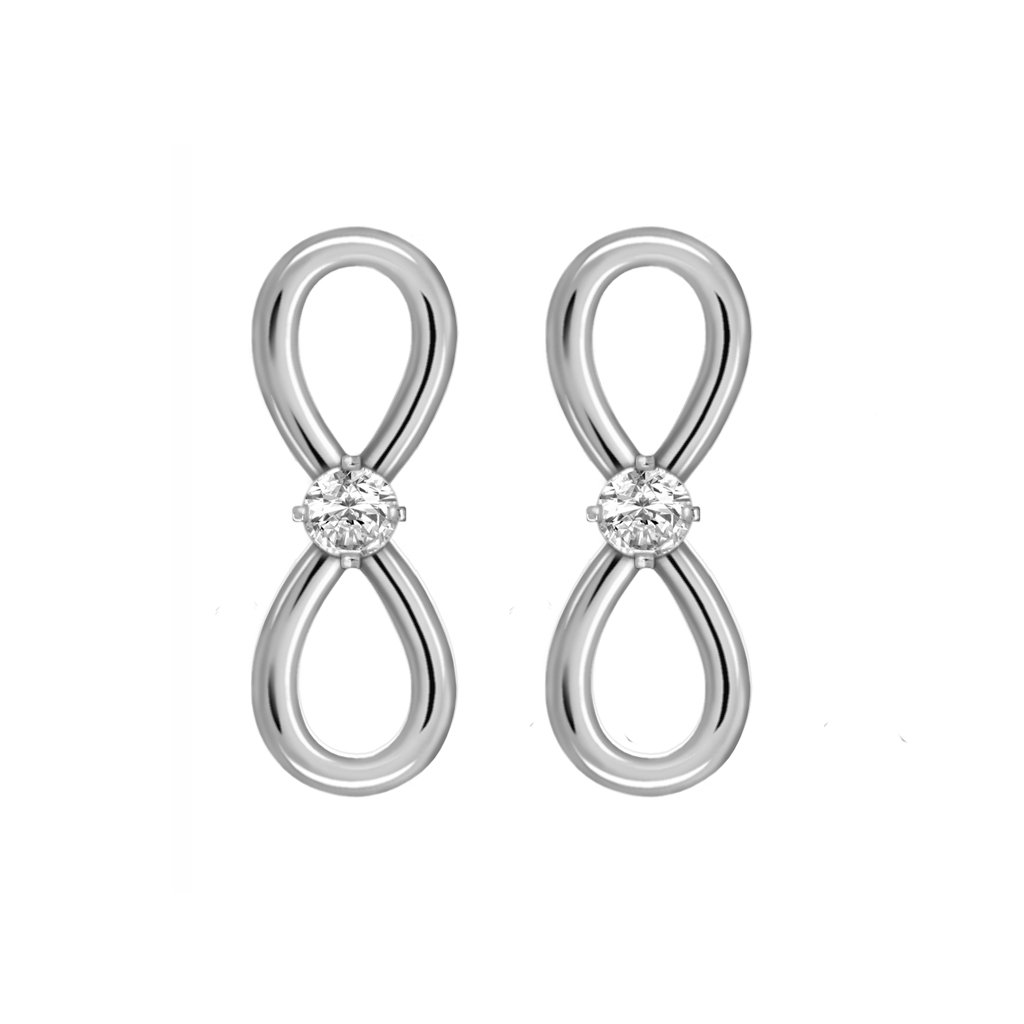 Pendientes Plata Infinity fabricados en plata de 1ª Ley con circonitas engastadas