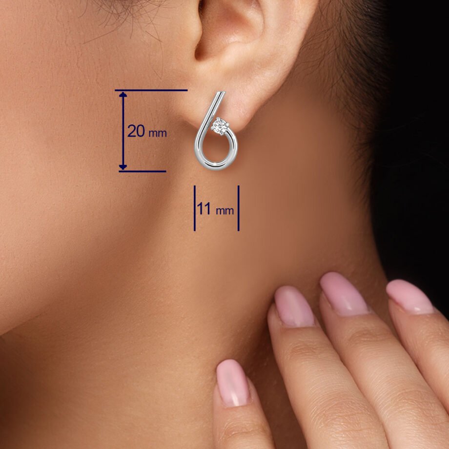 Medidas de los Pendientes Plata Número Seis diseñados por Vioret Joyas ®