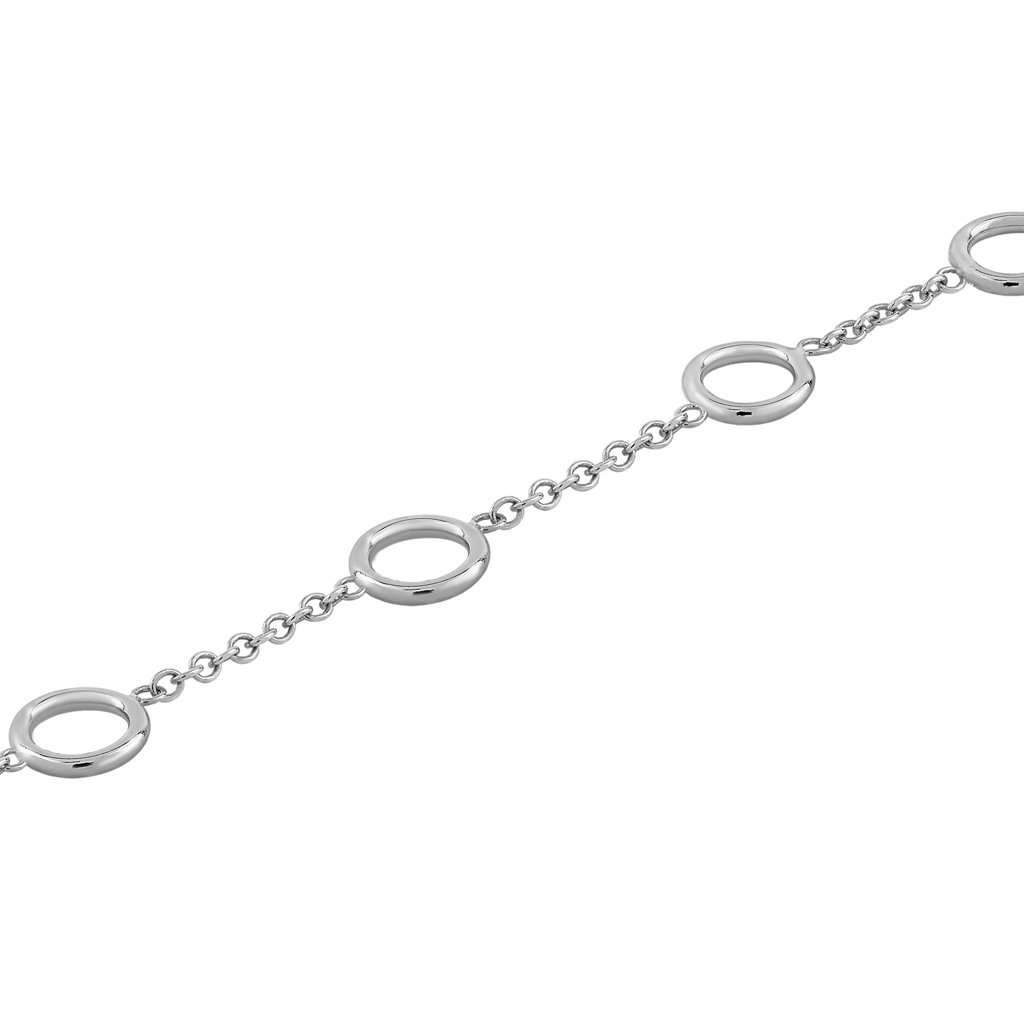 Pulsera Plata Adara formada por aros y fabricada de plata de 1ª Ley